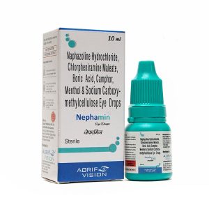 Naphazoline Hydrochloride, Chlorpheniramine Maleate, Boric Acid, Camphor, Menthol & Sodium Carboxy- methylcellulose Eye Drops